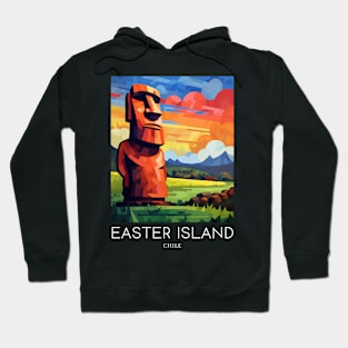 A Pop Art Travel Print of Easter Island - Chile Hoodie